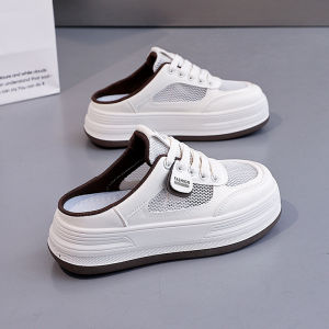 Free Shipping White Sneakers For Women 2026 Summer New Collection Breathable Versatile Thick-Soled Lightweight Casual Outdoor Slippers For Women Q8996