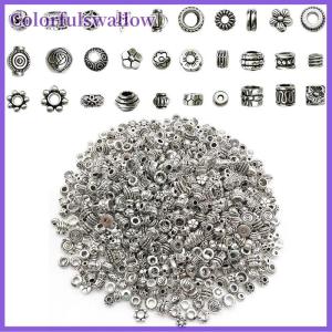 Colorfulswallow 30 cái lốc Tây Tạng cổ bạc màu rỗng bóng kim loại hạt Spacer hạt đối với trang sức làm DIY Vòng đeo tay nekclace