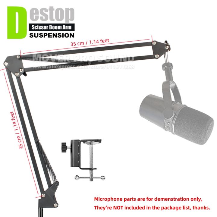 Desktop Suspension Scissor Boom Arm Mic Rack For SHURE MV7 MV 7 Recording Microphone Stand Table