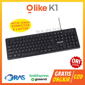 Keyboard Kabel Wired Untuk PC Komputer Laptop Office Kantor USB Cable Olike K1