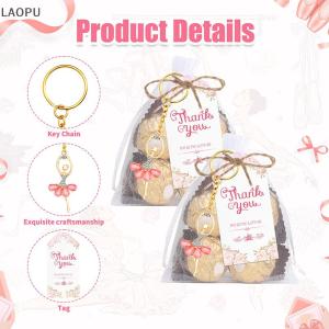 🎉【Low price】🎉LAOPU 10 Sets Guests Return Gifts Including Ballet Dancer Keychains Thank You Tags White Organza Bags For Baby Shower Favors