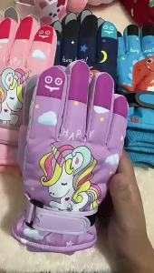 Childrens Cartoon Thick Fleece Non-Slip Waterproof Ski Gloves for Outdoor Sports Please Check the Selected Variation Size Colour Quantity Compatibility and Package Contents Shown in Product Images Before Ordering