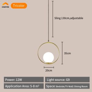 LED Chandelier Modern Design Glass Ball Pendant Light Simple White Round Lampshade Adjustable Water Drop Hanging Light for Living Dining Room Bedroom Loft Bar Decorative