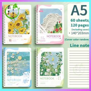 【 Random style】4PCS-Random Design A5 Notebook 60 Sheets Spiral Book Painting Design