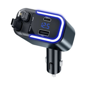 5 in 1 Retractable USB C Car Charger180W Car Fast Mobilephone Charging Adapter with Atmosphere Lightsfor iPhoneiPadAndroid