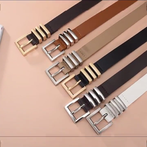 Luxurious Solid Color Waistband with Matte Square Buckle Fashionable Pin Buckle Belt Adult Waiststrap for Casual Formal