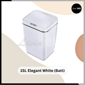15L Black Smart Bin / SG In-stock / Contactless Sensor Bin with Lid / Dustbin / Rubbish Bin / Waste Bin / Automatic / Trash Bin / Battery LIVINBASIC™