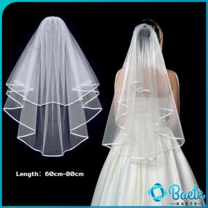 Baete Elegant Wedding Veil Lace Edge Bridal Veil For Birthday Photo High-end