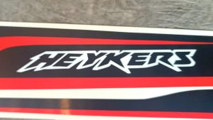 Stiker Striping HEYKERS Ukuran 113cm x 8cm Hitam & Silver untuk Body Mobil