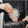 Memoo Mini Portable Fan Travel Pink White Kipas Angin Mini Model Lipat Model Simple Memo Foldable Handle. 