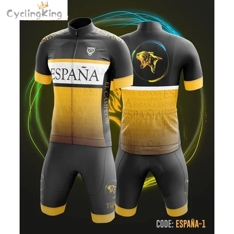 ☈ Powerband Cycling Jersey Bibset Team Espana Cycling Jersey