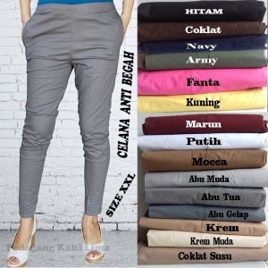 CELANA KATUN STRETCH ANTI BEGAH JUMBO XXL CELANA WANITA COTTON PANTS CELANA KERJA PENSIL PANJANG