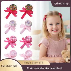 Hàng có sẵn✨ 2 cái kẹp tóc nơ kẹo mút kẹp tóc kẹo xoắn ốc dễ thương ngọt ngào Kẹp tóc ruy băng cho bé gái Phụ kiện tóc