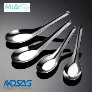 𝐌𝐢𝐀 Sendok Bebek (12 pcs) Sendok Bubur Makan Kuah Sop Es Stainless Steel merk 𝗡𝗢𝗦𝗔𝗚 Anti Karat