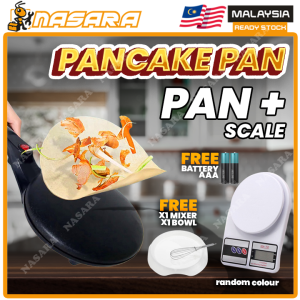 Nasara Electric Pancake Pan Non-stick Pancake Crepe Maker Pizza Popiah Baking Pan Frying Griddle Machine Pan Mesin