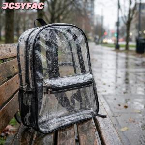 JCSYFAC PVC trong suốt Ba lô thể dục thể thao ba lô cho các hoạt động ngoài trời và trường du lịch công suất lớn túi chống thấm nước