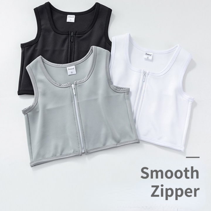 Bandage Chest Binder Front Zipper Short Breathable Breast Binder 3 ...