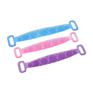 Combo 3 Dây Cọ Tắm Silicon 2 Mặt Có Tay Cầm Giải Pháp Làm Sạch Lưng Tẩy Tế Bào Hiệu Quả