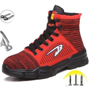Banchugw Men Safety Work Boots Anti-smashing Men Shoes Steel Toe Cap Safety Boots Indestructible Working Shoes Outdoor Sneakers with Fur