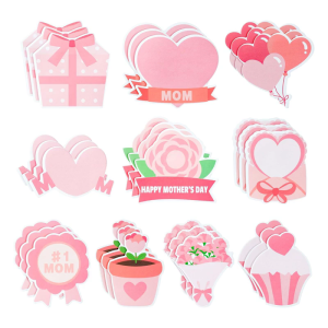 10Pcs Heart Shape Stick Notes Self-Stick Memo Note Writing Pad Self-Adhesive Diary Page Notepad for Office School Use