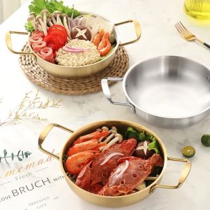 Ramen Pot Korean Gold Seafood Soup Pot Cooking Pot Instant Noodle Pot Suitable for Induction Cooker