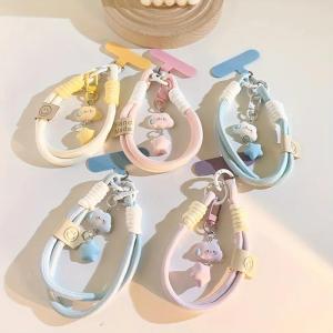Fashionable Cute Star Cloud Stars Keychain Cartoon Phone Hanging Rope Simple Weaving Pendant Wristband For Camera Phone Case