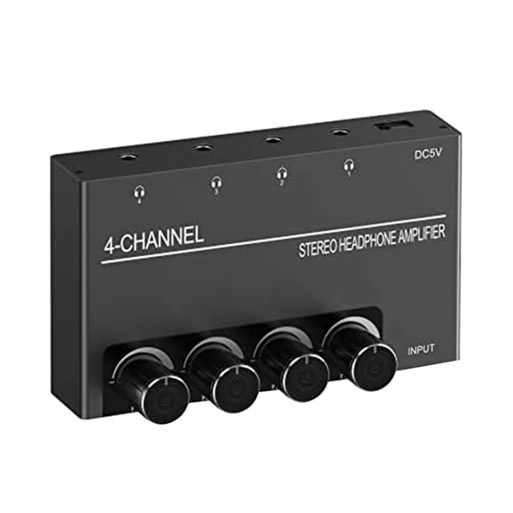 4 Channel Audio Amplifier Headphone Splitter With 4 3.5MM Headphone ...