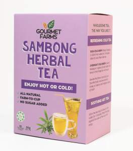 Gourmet Farms Herbal Tea | Sambong Malunggay Ampalaya & Ginger | Natural Detox & Immunity Boost | 10 Tea Bags