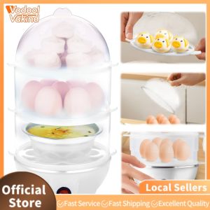 Electric Egg Boiler with 3-Tier Design and Rapid Heating for Quick Breakfast Preparation