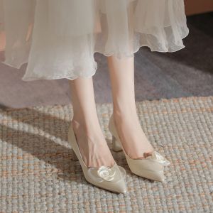 IELGY womens chunky pointed toe elegant wedding shoes