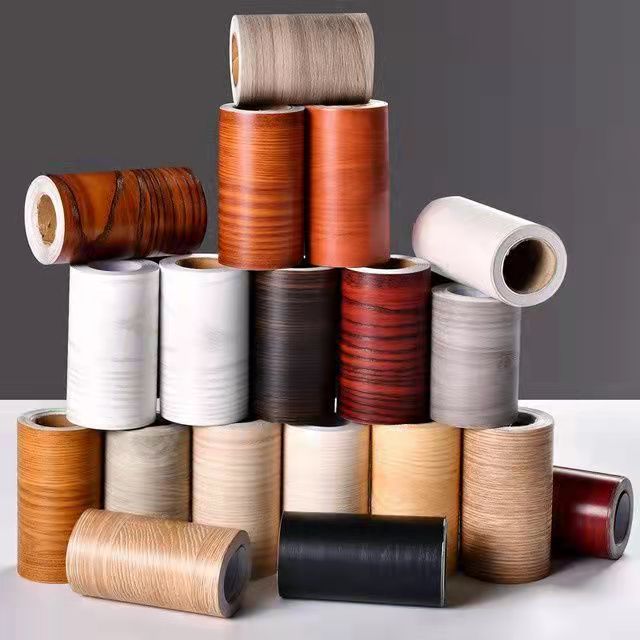 SHK Wood Grain Waist Line Baseboard Wall Stickers Living Room Bathroom