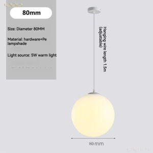 Nordic Minimalist Milk White Round Pebble Pendant Light for Dining Room Duplex Staircase Clothing Store Window LED Ceiling Lamp Lighting Fixture