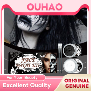 Eelhope màu đen và mặt trắng Bộ vẽ an toàn và thân thiện với da sơn cơ thể bộ xương mặt hiệu ứng đặc biệt Sơn trang điểm cho trẻ em người lớn trang phục halloween