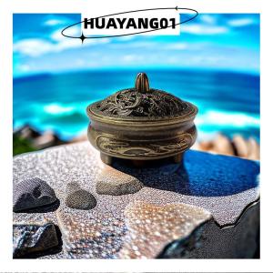 HUAYANG01 [HOT FASHION] Dragon Phoenix Pocket Hollow Out Incense Stick Brass Incense Holder Utensils Incense Lotus Incense Censer