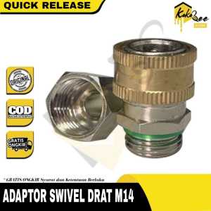 Konektor Kopler Sambungan Selang Swivel Joint Quick Realase Ke Hose Jet Cleaner M14 Sambungan Gun Tembakan Penyemprot Selang Kuning Kompresor Stick Semprotan Sanchin M14 Bisa Putar Anti Kusut Set 2Pcs Adaptor Nepel