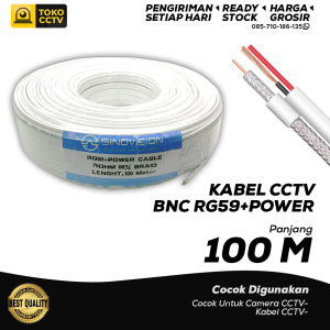 Kabel Coaxial RG59+Power Ukuran 100 Meter Kabel CCTV BNC RG59 + POWER 100 Meter