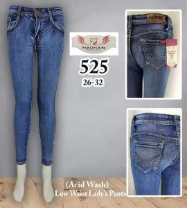 Haokan #525 Wash Blue Low Waist Streachable Skinny Women Pants High Quality