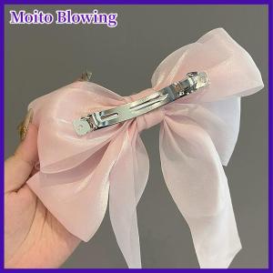 Moito New Black White Yarn Bow Hair Clip For Women Girls Spring Clip Back Head Hairpin Fashion Hair Accessories