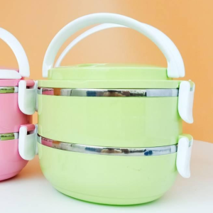 กล่องข้าว ปิ่นโต 2ชั้น ❌เข้าไมโครเวฟไม่ได้ กล่องใส่อาหาร พกพาสะดวก CH0338 📌โปรดอ่านรายละเอียดก่อนสั่งซื้อค่ะ