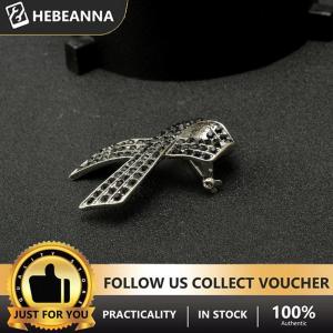 hebeanna เข็มกลัดริบบิ้นพลอยเทียมสีดำสำหรับผู้หญิงผู้ชายปกเสื้อแฟชั่นหรูหราอุปกรณ์ตกแต่งเครื่องประดับงานปาร์ตี้ของขวัญ