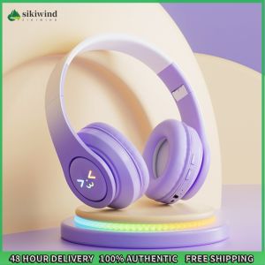Sikiwind Kawaii Wireless BT5.3 Headset Rechargeable Gradient Color for Home Office School Outdoor Travel