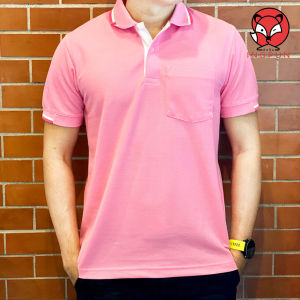 เสื้อโปโลผู้ชายสีพื้นแต่งขลิบปก กระเป๋าหน้า มีให้เลือกถึง 16 สี