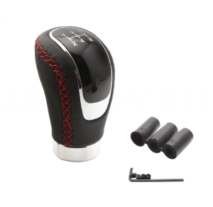 5/6 Speed Black Stitching Leather Manual Car Gear Shift Knob Stick Shifter #