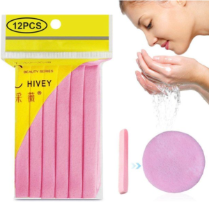 12Pcs Compressed Wash Face Sponge Stick Face Cleansing Puff Facial Cleaning Wash Puff Sponge Stick Skin Care Beauty Makeup Tool