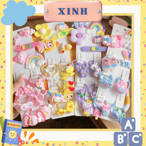 Kẹp tóc mái hàn quốc thun buộc tóc mẫu cute 15 chi tiết cho bé gái