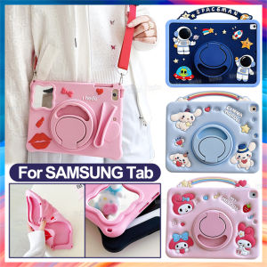 360°Rotatable KickStand Kids Cute Soft Silicone 3D Cartoon Lips Shockproof Tablet Case Cover with pencil holder for Samsung Galaxy Tab A8 X200 A9 A11 X135 A9 Plus S6 A7 Lite T290