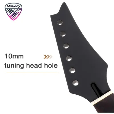 Muslady คอกีตาร์ไฟฟ้าสำหรับกีตาร์ Ibanez 24 Fret Rosewood Fretboard คอกีตาร์เมเปิล