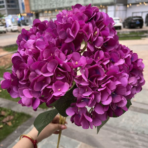 YESMILE 5 Heads Artificial Hydrangea Flower Large Size Silk Bridal Hydrangea Bouquet DIY Simulated Wedding Floral for Home Party Wedding