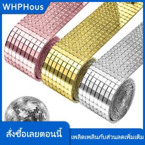 WHPHous สติกเกอร์กระเบื้องโมเสคกระจกขนาด4x100ซม. แบบ DIY สติกเกอร์ติดผนังอะคริลิคทรงสี่เหลี่ยมขนาดเล็กมีกาวในตัวงานฝีมือตกแต่งบ้านงานปาร์ตี้