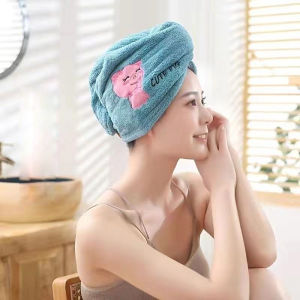 3 Seconds Quick Dry Japanese Original Dry Hair Cap Colorful Cute Embroidery Shower Caps Bathroom Turban Wrap Hair Towel Shower Hat Towels